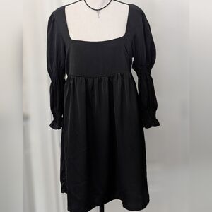 Le Lis Black 3/4 sleeve with Smoked Ruffle Detail and Square Neck